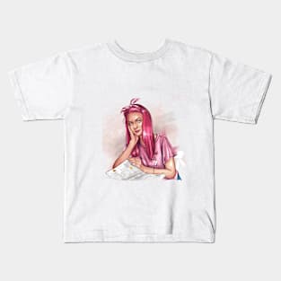 girl with pink hair Kids T-Shirt